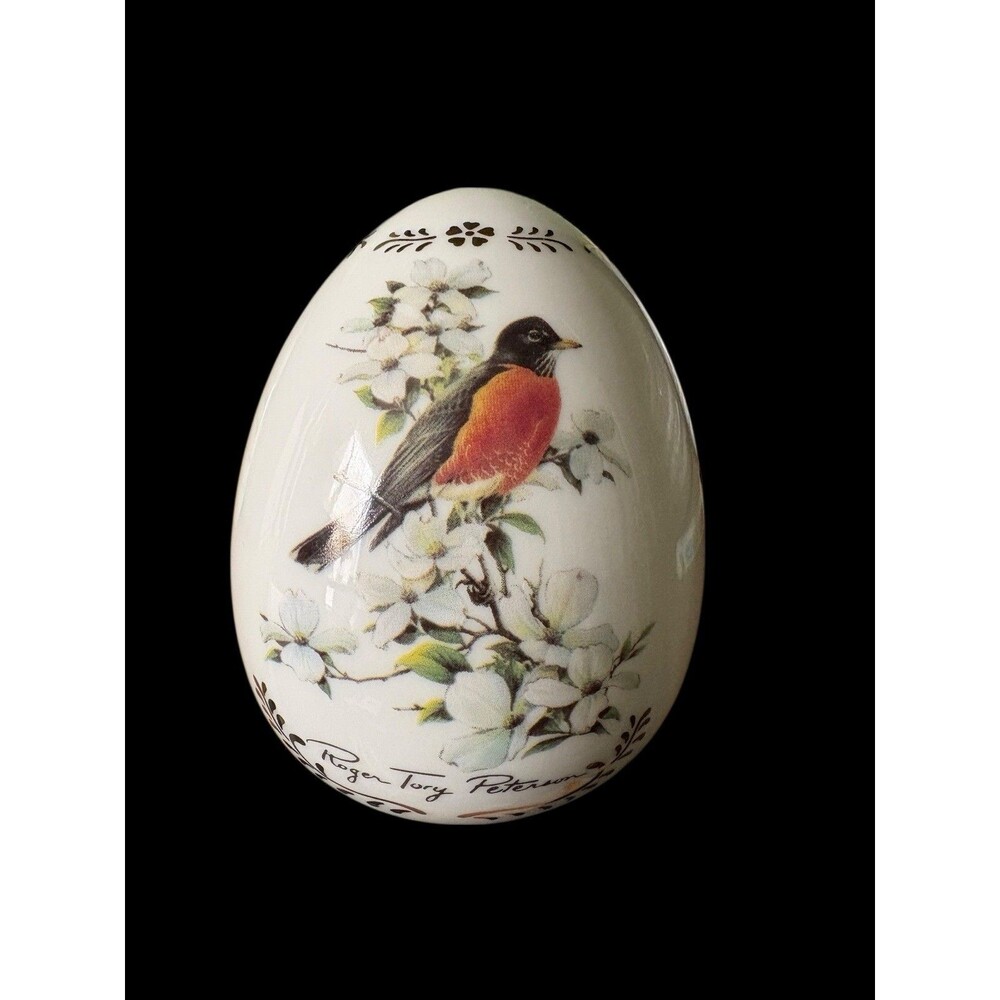 Danbury Mint Roger Tory Peterson Porcelain Songbird Egg Robin 1995